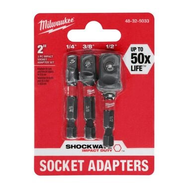 Milwaukee SHOCKWAVE Hex Shank Socket Adapter Set, large image number 4