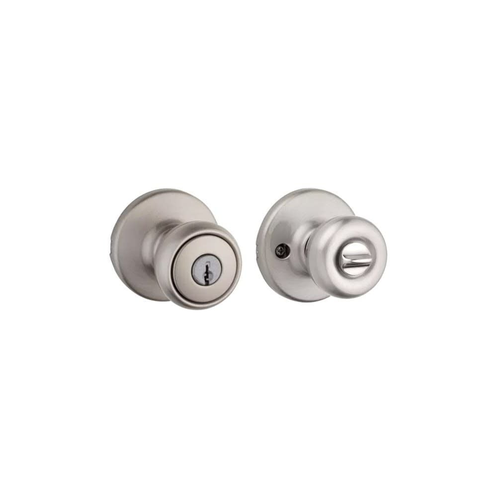 Kwikset Satin Nickel Security Keyed Entry Exterior Tylo Lockset Knob – 94002-820