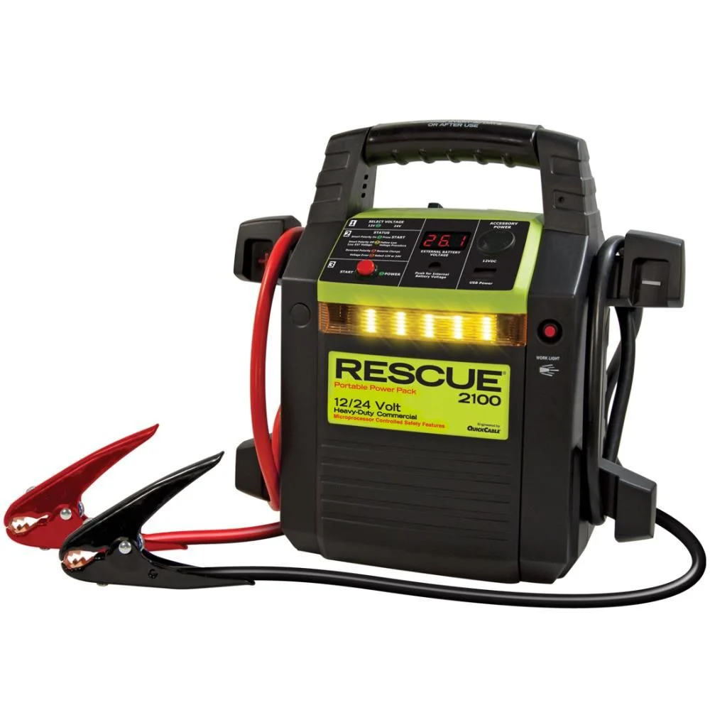 Quick Cable 12/24V 400 Amp 2 gal Cable with Light RESCUE Booster Pack with 62 In. Cables, large image number 1