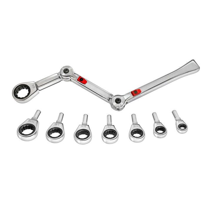Allied International EXO-FIT 9-Piece SAE Extreme Access Ratcheting Wrench Set