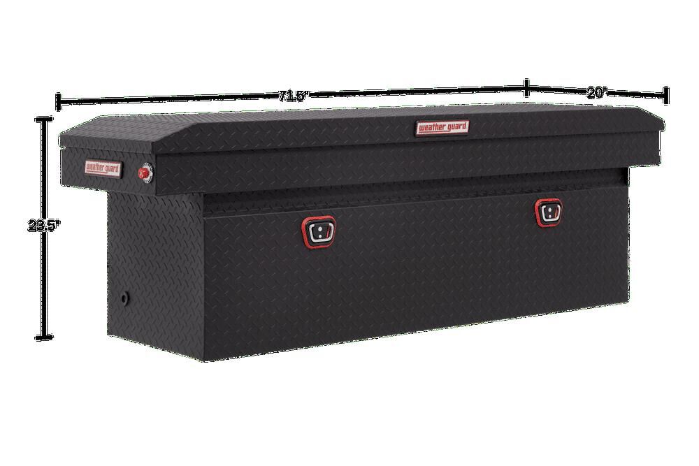 Weather Guard Saddle Truck Tool Box Aluminum Full Deep Textured Matte Black, large image number 5