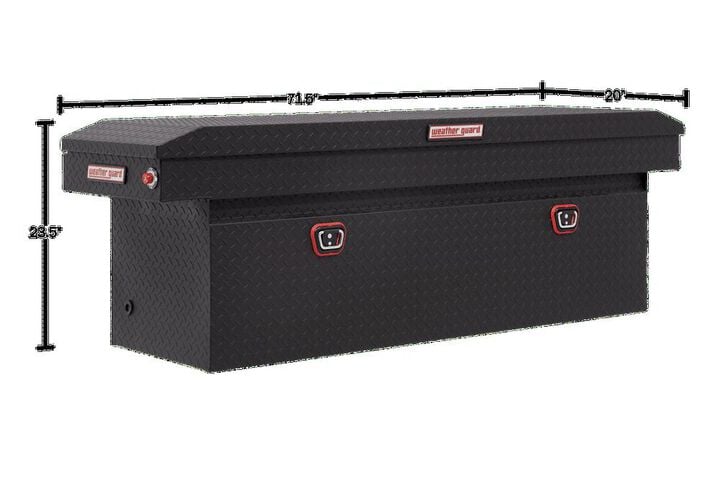 Weather Guard Saddle Truck Tool Box Aluminum Full Deep Textured Matte Black, large image number 4