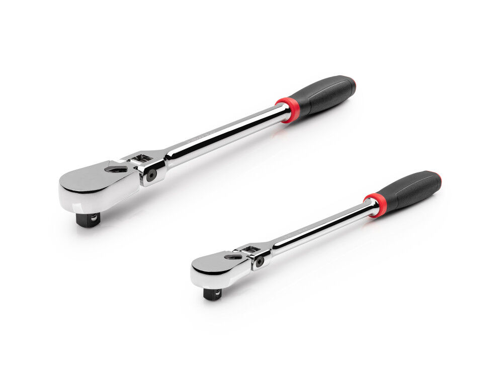 Tekton 3/8, 1/2 Inch Flex Head Non-QR Comfort Grip Long Ratchet Set, 2 Pieces, large image number 2