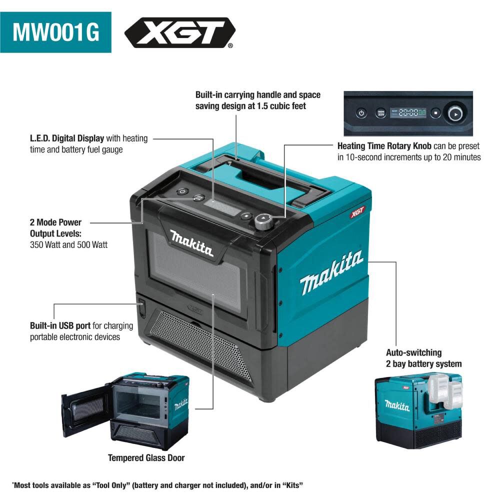 Makita 40V max XGT Microwave, Microwave Only MW001GZ - Acme