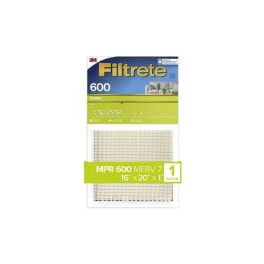 3M Filtrete 600 MPR 16 x 20 x 1" Pollen Air Filter 4pk