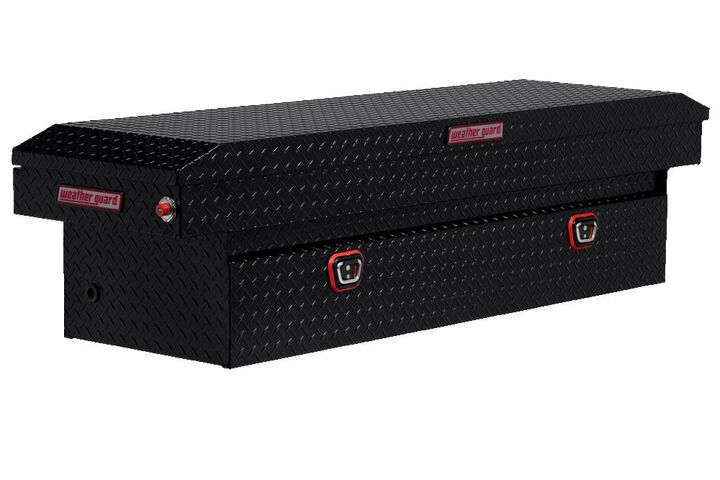 Weather Guard Saddle Truck Tool Box Aluminum Full Standard Gloss Black