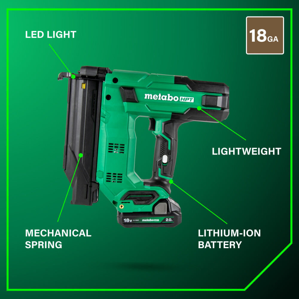 Metabo HPT 18V MultiVolt 18-Gauge Compact Brad Nailer (Bare Tool), large image number 2