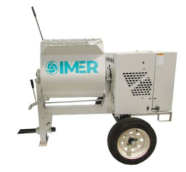 IMER 6 Cu-ft Steel Drum Mortar Electric Mixer with Electric Motor