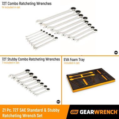 GEARWRENCH SAE Wrench Set 21pc, large image number 8