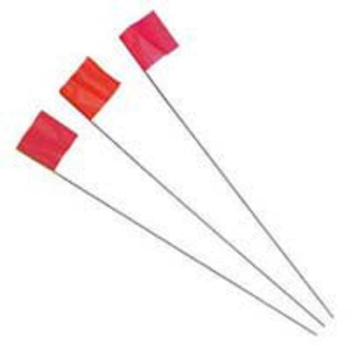 Irwin 2-1/2 In. x 3-1/2 In. x 21 In. Red Stake Flags 100 pk.