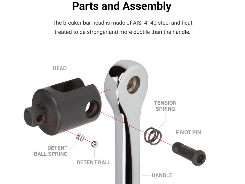 Tekton 3/8 Inch x 18 Inch & 1/2 Inch x 24 Inch Comfort Grip Breaker Bar Set, large image number 5