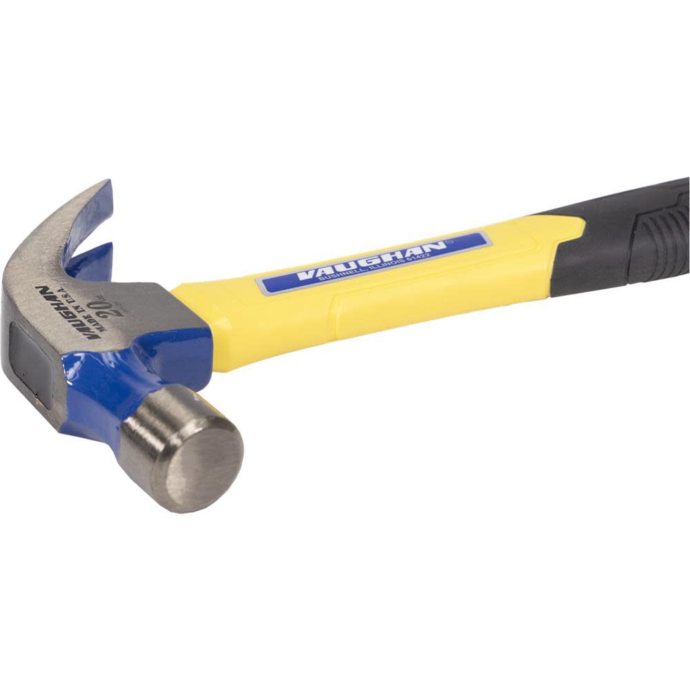 Vaughan FS20 20 Oz Curved Claw Nail Trim Hammer with Fiberglass Handle, large image number 3