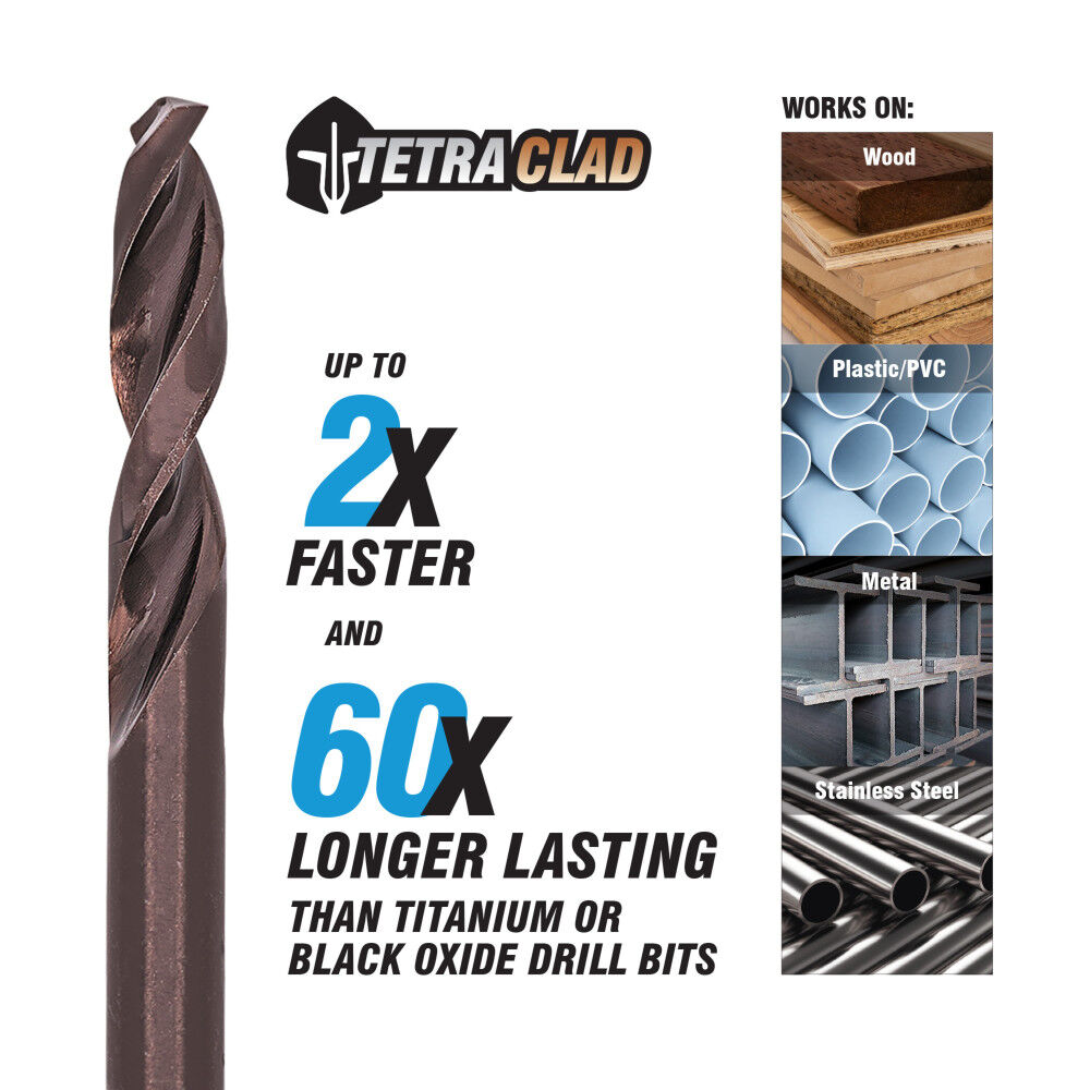 Spyder 5/32 Inch Hex Shank Drill Bit, TetraClad Coating, large image number 4
