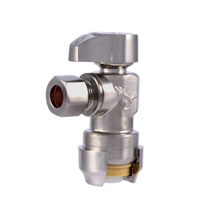 Sharkbite 1/2in T x 3/8in S Nickel Brass Angle Stop Valve