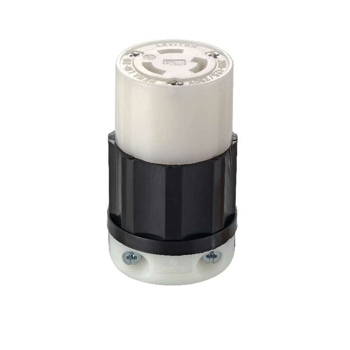 Leviton Non Grounded Locking Connector 20A 125/250V Black & White
