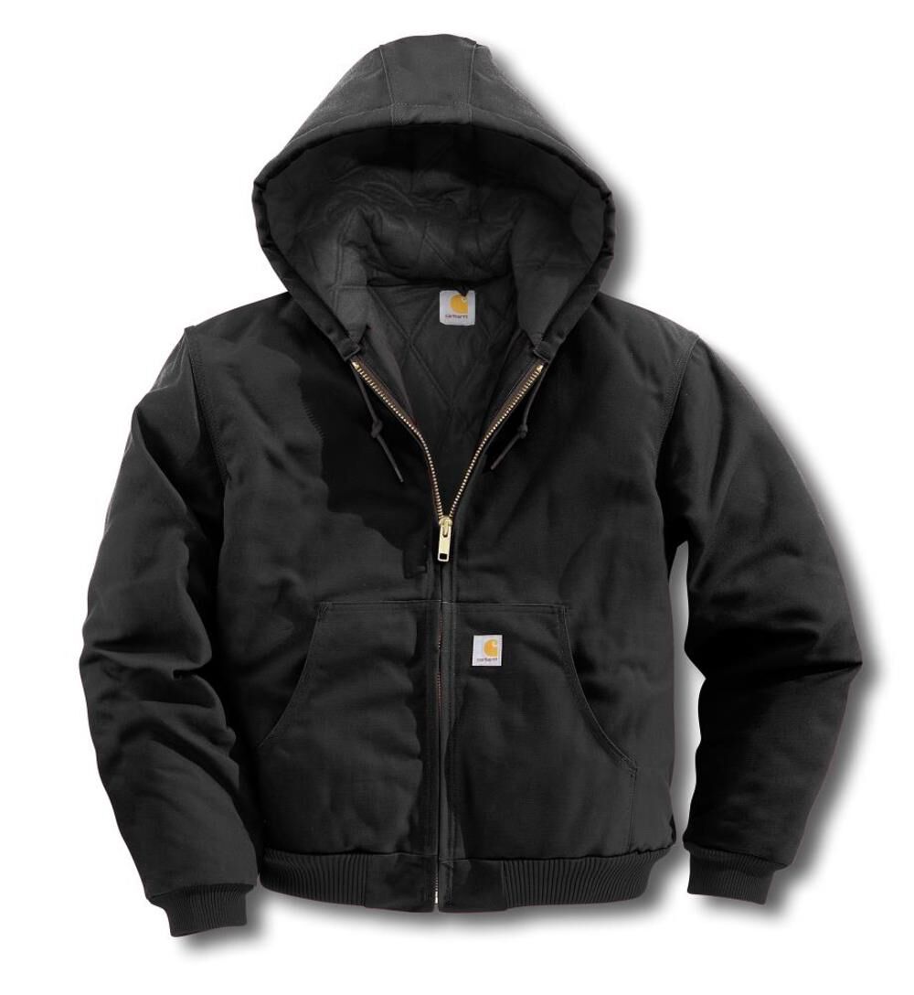 Carhartt Men s Duck Active Jac Quilted Flannel Lined Black Large