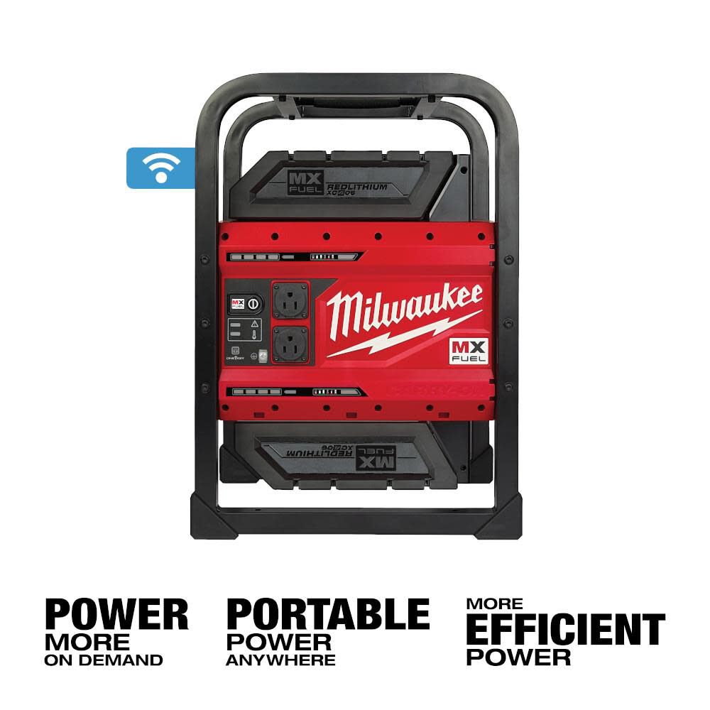 Milwaukee MX Fuel Carry-On 3,600 Watt Lithium-Ion 2 Battery Portable Power Supply Kit, large image number 4