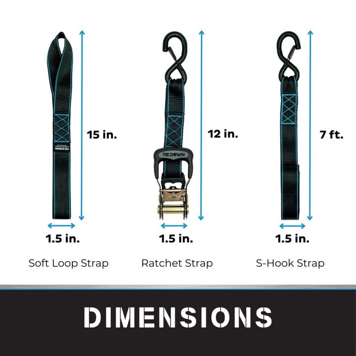 Tie Down 1.5 Inch x 8 Ft 5208 Lbs Black Ratchet Strap, large image number 7
