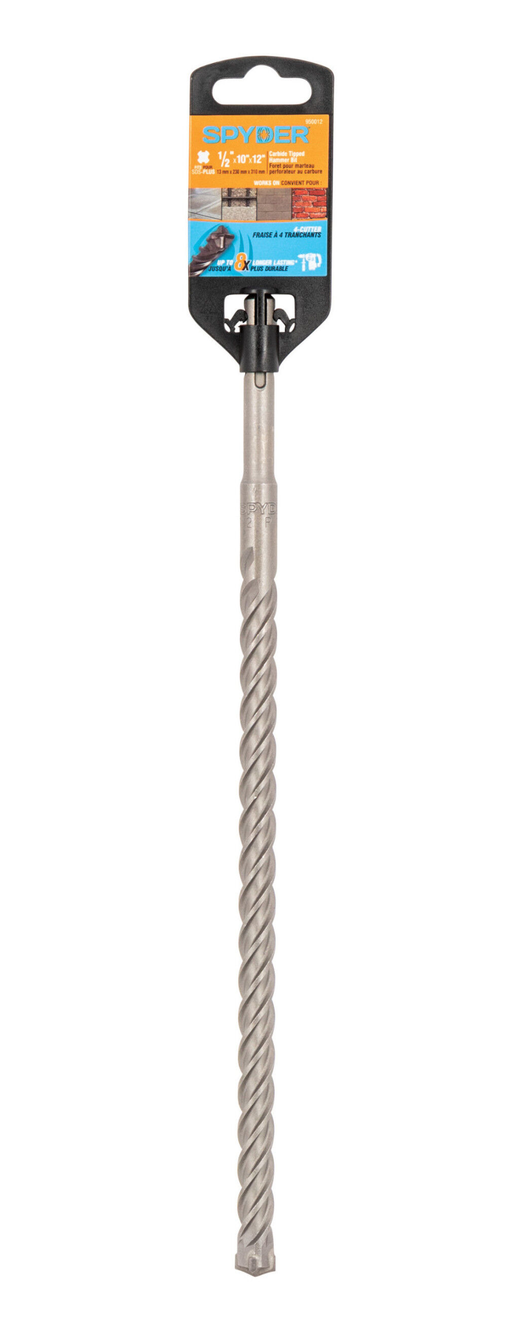 Spyder 1/2 Inch x 12 Inch SDS-Plus 4-Cutter Carbide-Tip Hammer Drill Bit, large image number 8