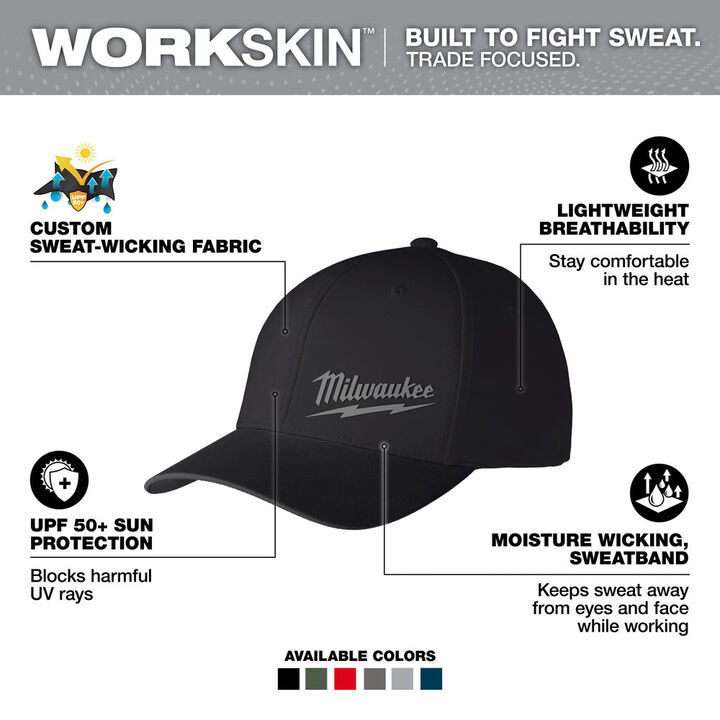 Milwaukee WORKSKIN Performance Fitted Hat Black S/M, large image number 1