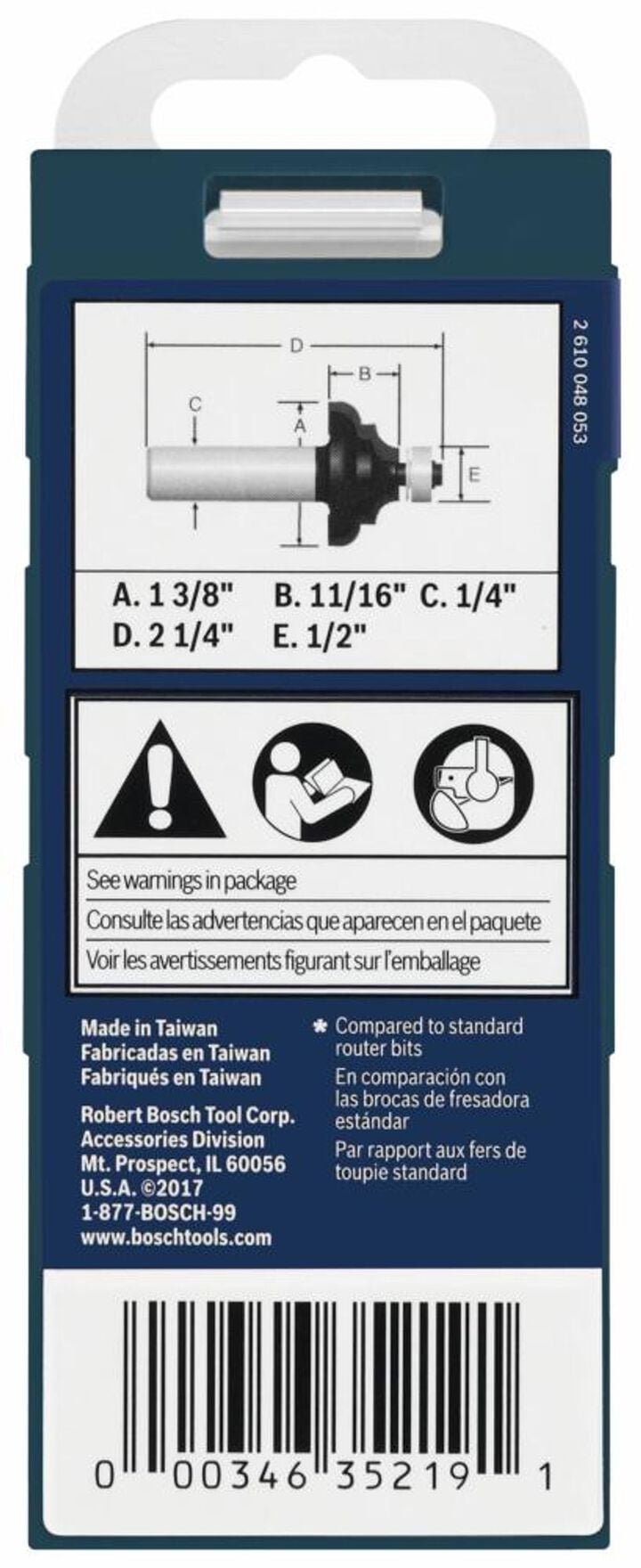 Bosch 1 3/8in x 11/16in Carbide Tipped Cove and Bead Router Bit, large image number 3