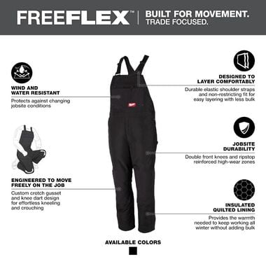 Milwaukee FREEFLEX Insulated Bib Overalls, large image number 1