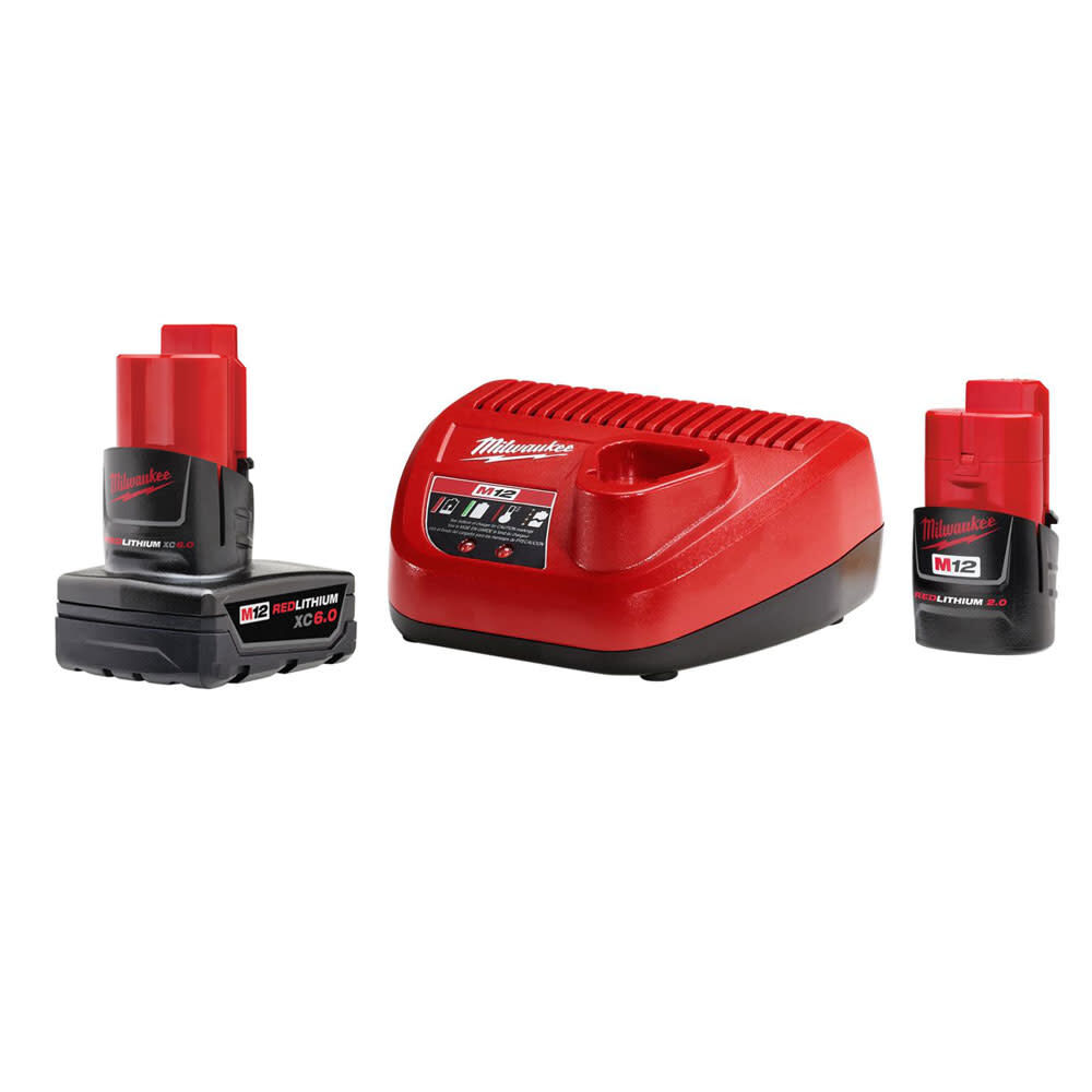 Milwaukee M12 REDLITHIUM XC6.0 2.0Ah Battery and Charger Starter
