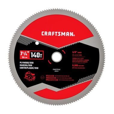 CRAFTSMAN 7-1/4 Inch Plywood Saw Blade 140-Tooth