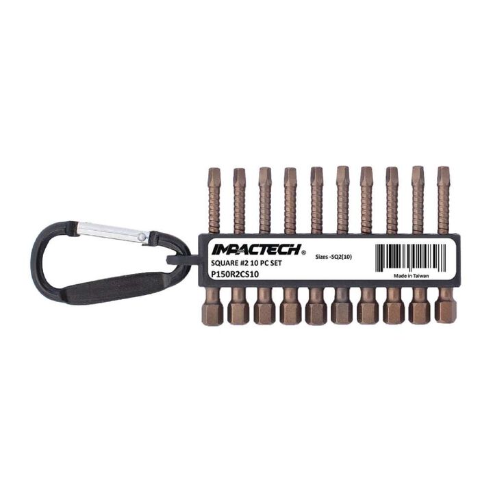 Vega Impactech #2 x 2in Square Driver Bits Set 10pcs