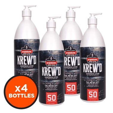 Ergodyne SPF 50 Sunscreen Lotion 32oz 4pk