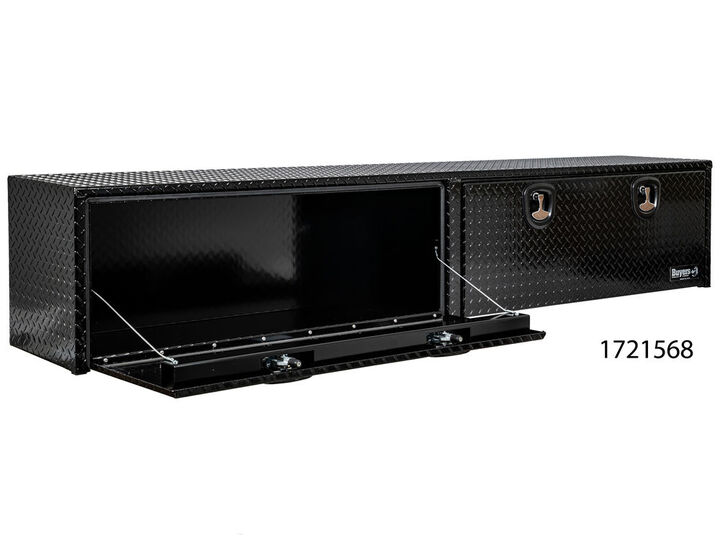 Buyers Products Company 18x16x96 Inch Gloss Black Diamond Tread Aluminum Topsider Truck Box, large image number 3