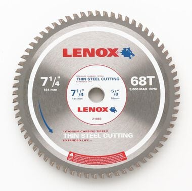 Lenox 7-1/4 In. 68 TPI Carbide F/Thin Steel Saw Blade