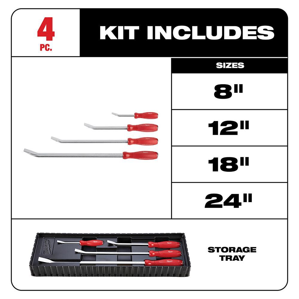Milwaukee 4 piece pry bar set shop