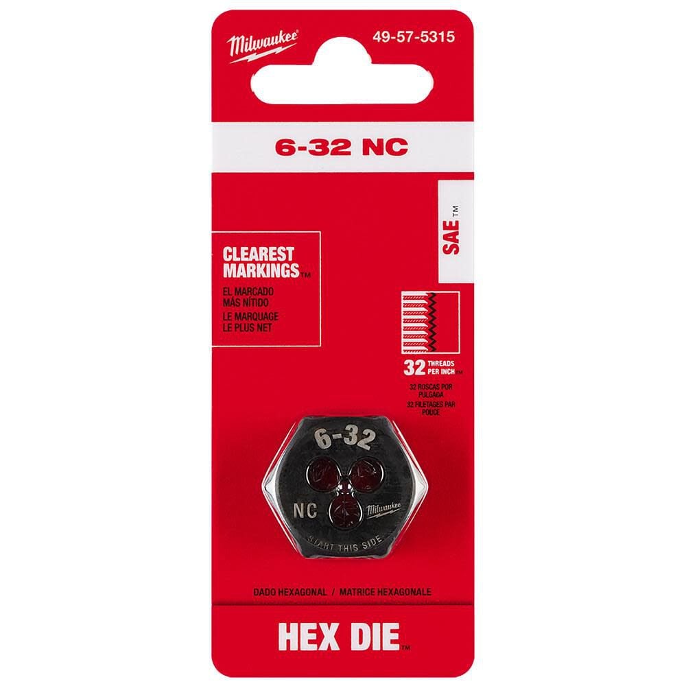 Milwaukee 6-32 NC 1-Inch Hex Threading Die, large image number 11
