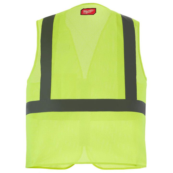 Milwaukee Class 2 High Visibility Yellow Mesh One Pocket Safety Vest - S/M, large image number 7