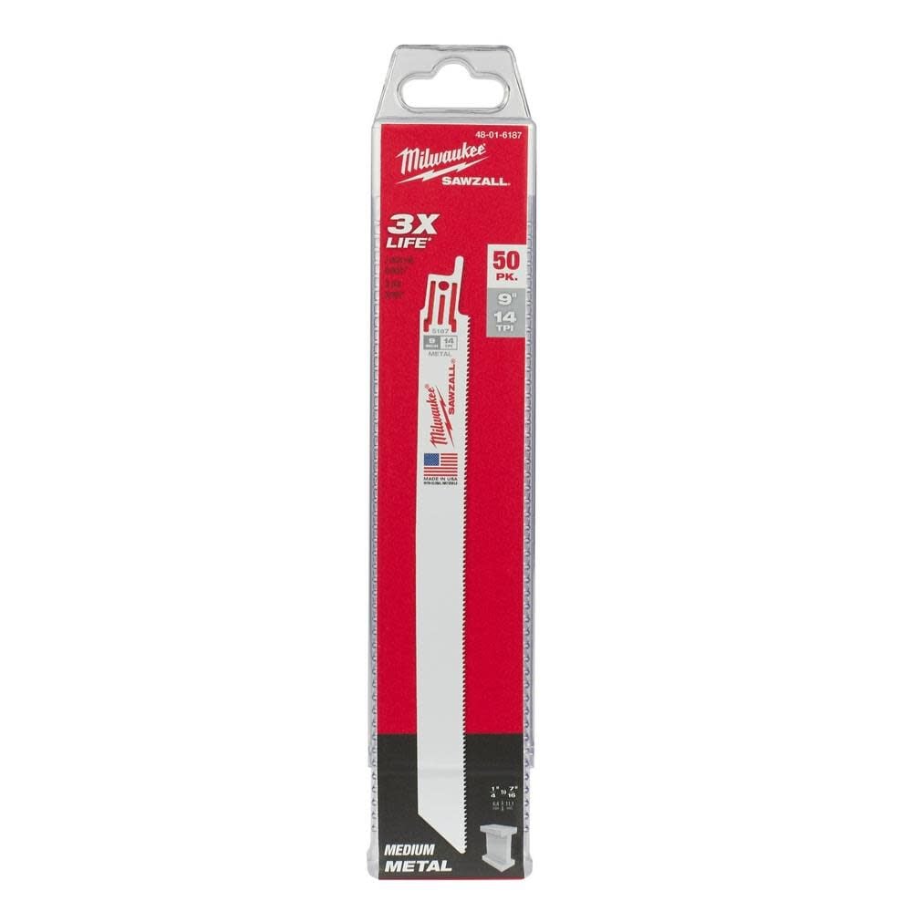 Milwaukee 9 In 14 Tpi Thin Kerf Sawzall Blades 50 Pack 48 01 6187 - Image 10