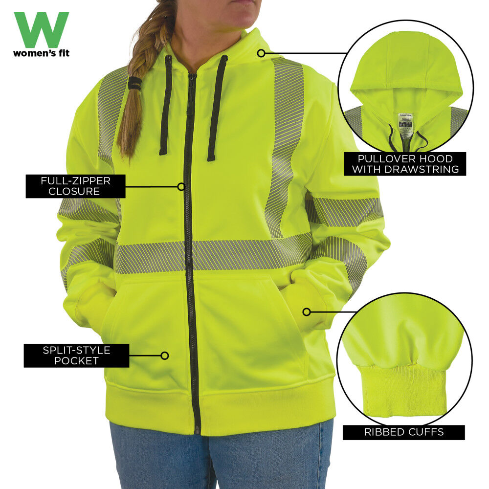 Ergodyne GloWear 8305W Class 3 Womens Performance Zip-Up Hoodie, large image number 6