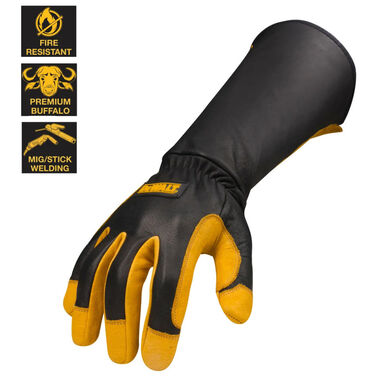 DEWALT Welding Gloves XL Black/Yellow Premium Leather, large image number 3