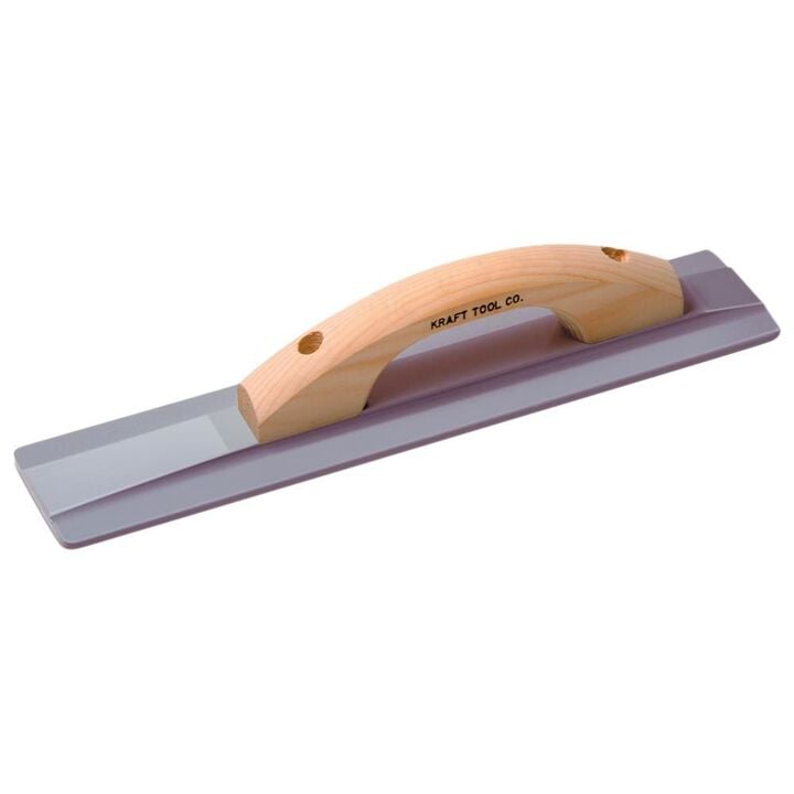 Kraft Tool Co 14 In. x 3-1/4 In. Square End Magnesium Hand Float with Wood Handle