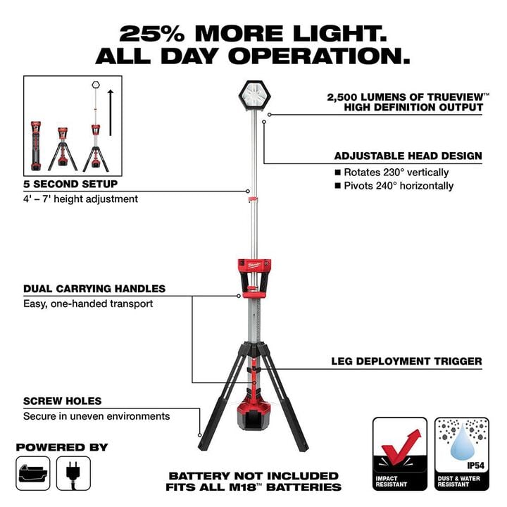 Milwaukee M18 ROCKET Dual Power Tower Light (Bare Tool), large image number 1