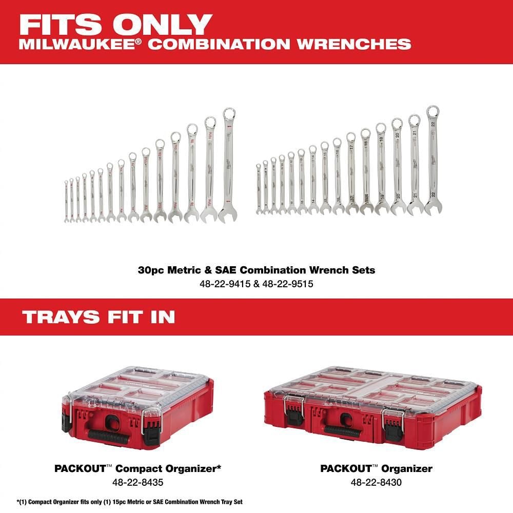 Milwaukee Trays for Metric & SAE Combination Wrench Trays 30 Piece, large image number 2