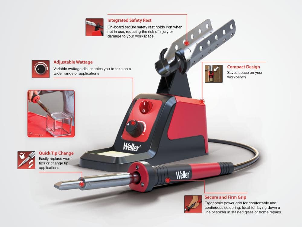 Weller 20 to 80 Variable Wattage Power Grip Soldering Iron Station, large image number 5
