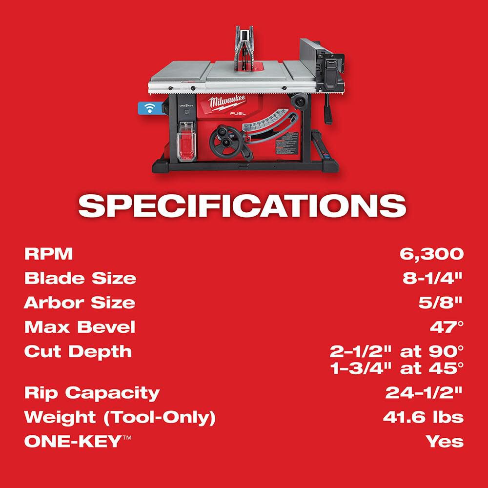 Milwaukee M18 FUEL 8 1 4 in. Table Saw with ONE KEY 2736 20 Acme Tools