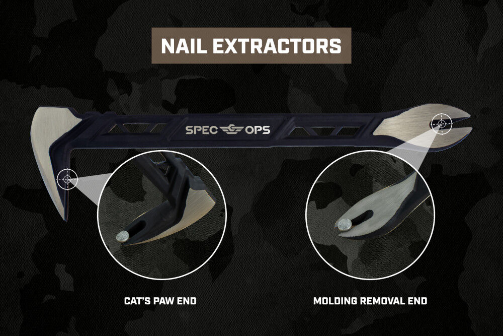 Spec Ops Nail Puller, Flat Pry Bar, and Crowbar Tool Set, large image number 6