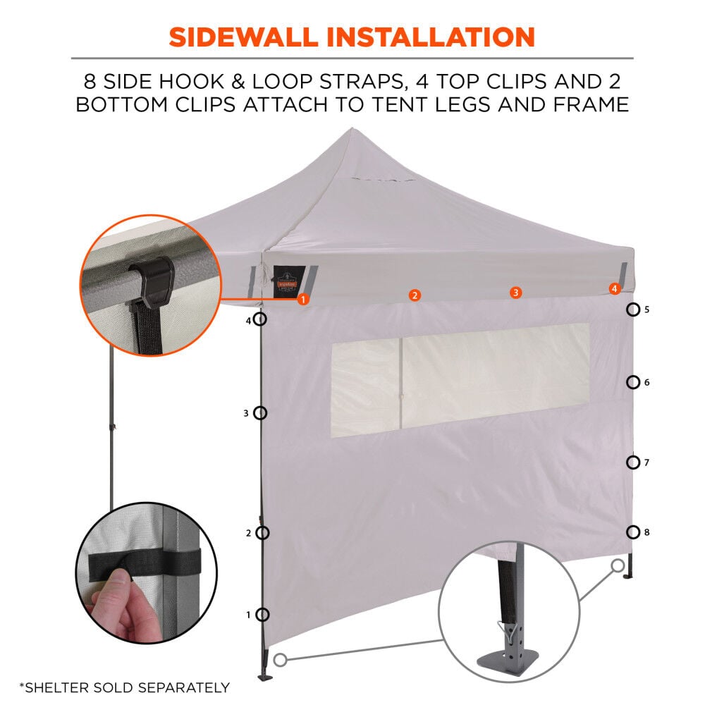 Ergodyne Heavy-Duty Tent Kit with Mesh Windows White, large image number 9