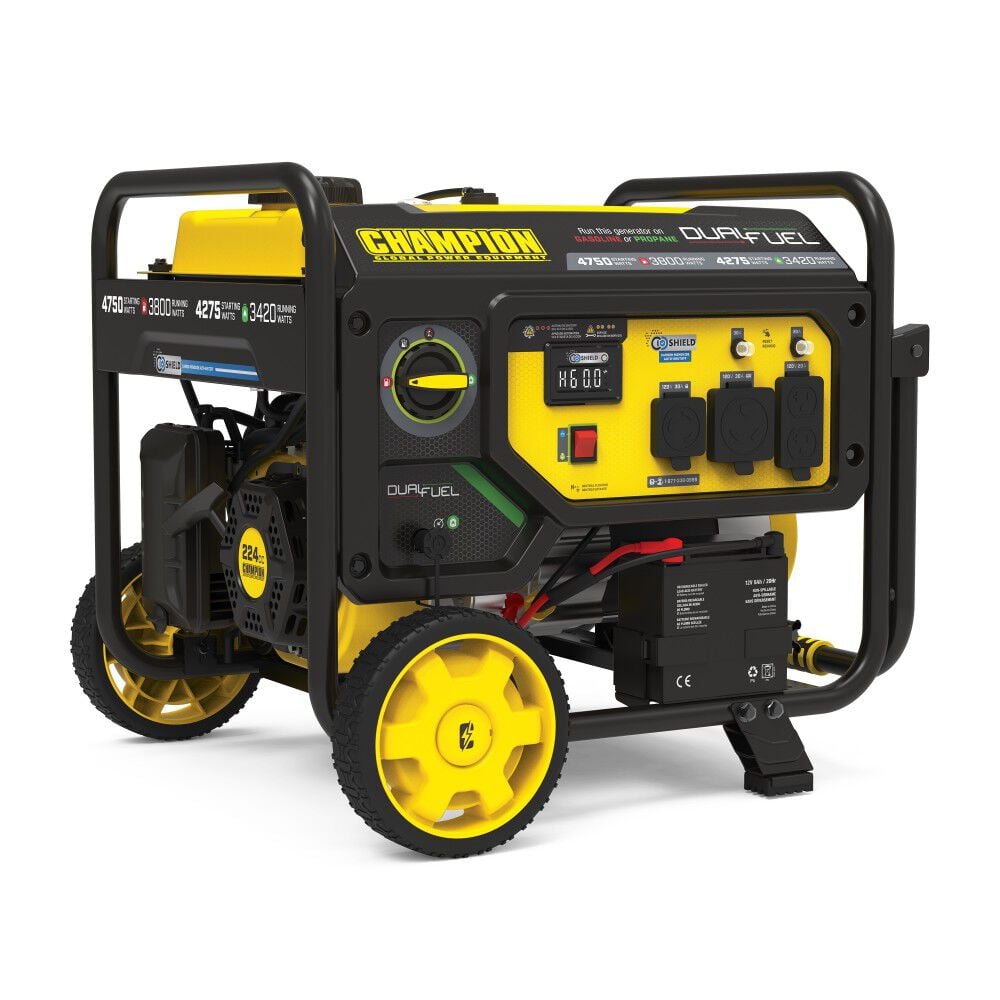 Champion Power Equipment 3800 Watt Dual Fuel 50-State Portable Generator with CO Shield – 201393