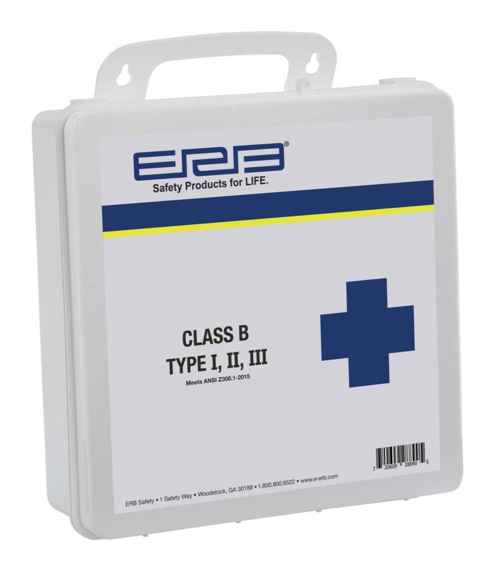ERB ANSI 2015 Class B First Aid Kit with Plastic Box – 28890