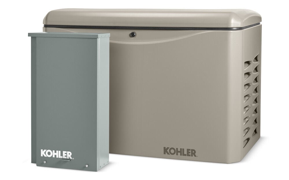 Kohler Power 14, 000 Watt (14kW) Dual Fuel 50-State Air-Cooled Home Standby Generator with 200-Amp Transfer Switch – 14RCAL-200SELS