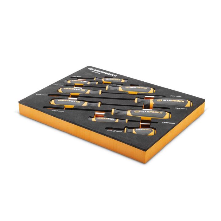 GEARWRENCH Slotted Dual Material Screwdriver Set in Foam Storage Tray 9pc, large image number 4