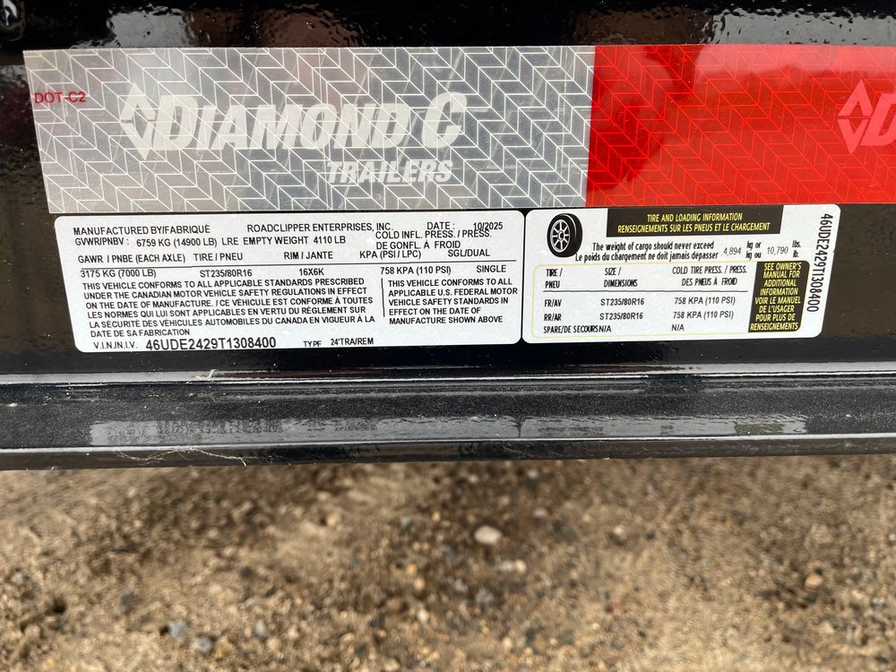 Diamond C LPX 24 Ft 14900 GVWR Low Profile Equipment Trailer, large image number 8